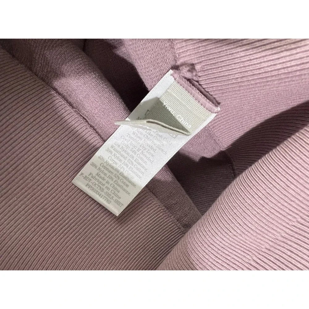 Everlane Seamless Ribbed Biker Short High Waist Lilac Pink Pale Purple XS/S